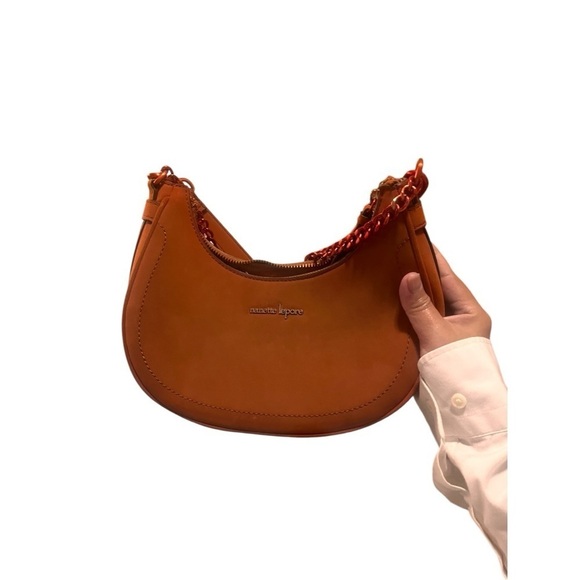 Nanette Lepore rust dusty orange baguette shoulder crescent bag custom dyed - Picture 3 of 4